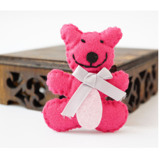 Брошка повстяна Ведмедик Ліловий