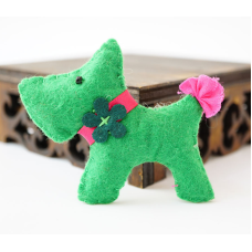 Брошка повстяна Собачка Зелена