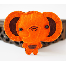 Брошка повстяна Слонік Помаранчевий