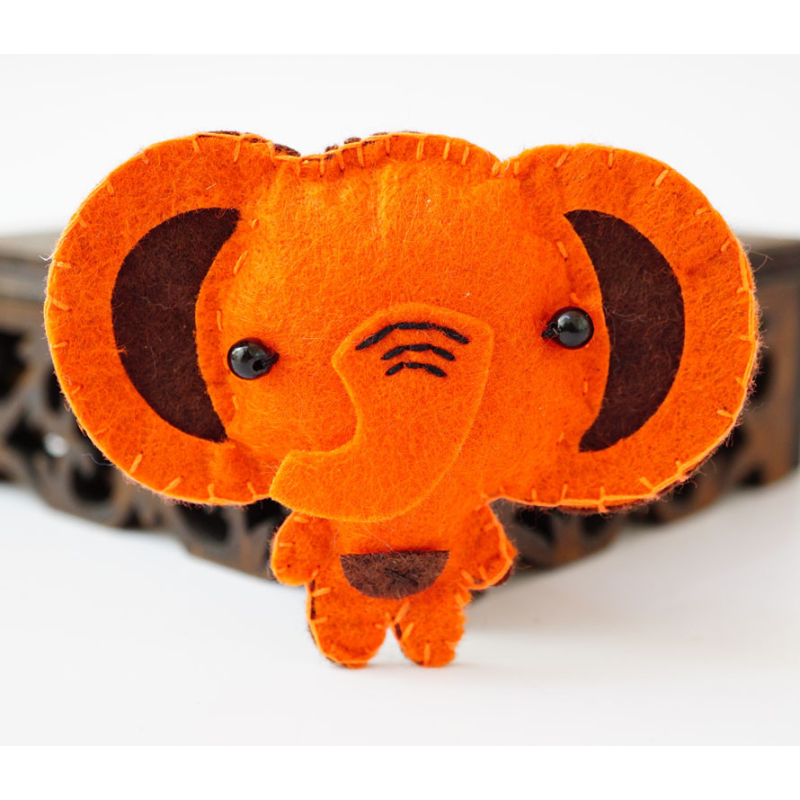 Брошка повстяна Слонік Помаранчевий
