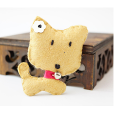 Брошка повстяна Кішка Бежева