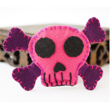 Брошка повстяна Череп Ліловий