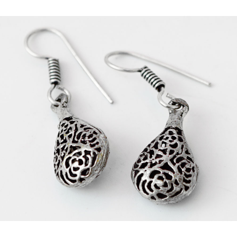 Сережки В“язь з білого металу №10