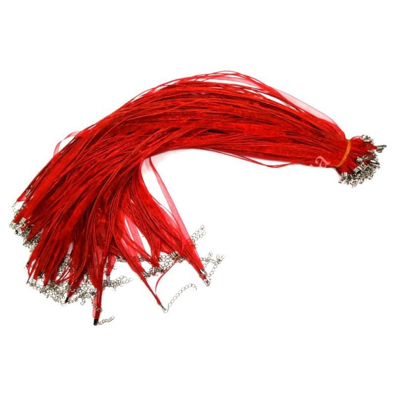 Шнурок Стрічка із застібкою Червоний 10 штук