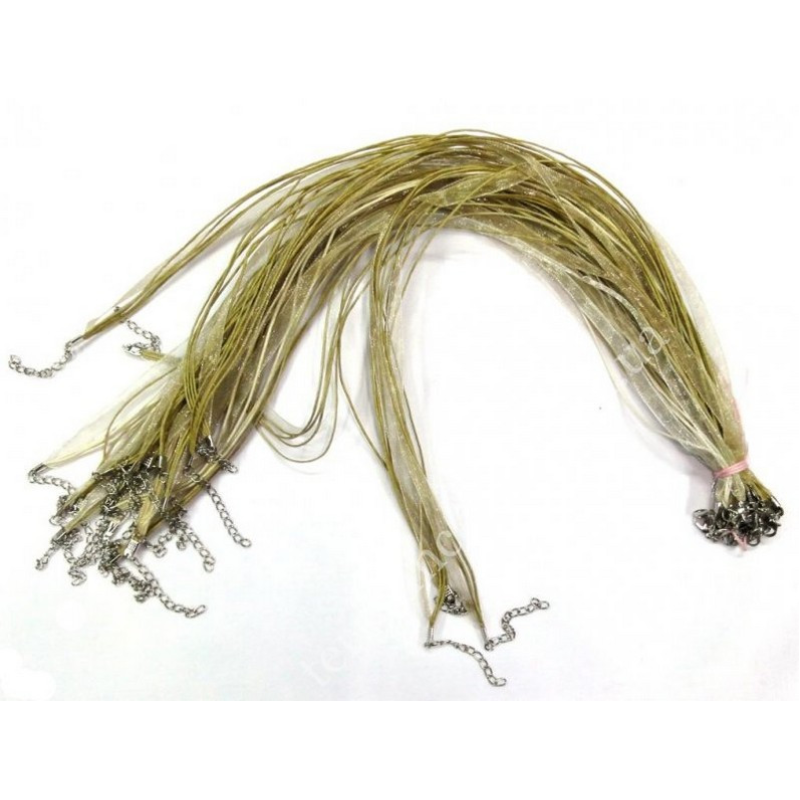 Шнурок Стрічка із застібкою Хакі 10 штук