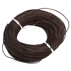 Шнурок шкіряний круглий коричневий без застібки 10 метрів