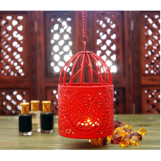 Свічник металевий з емаллю Червоний