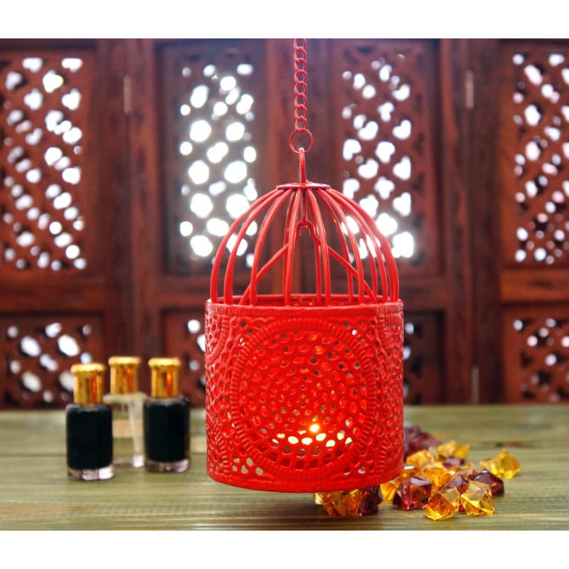 Свічник металевий з емаллю Червоний