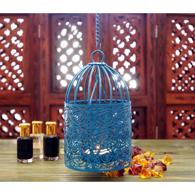 Свічник металевий з емаллю Синій