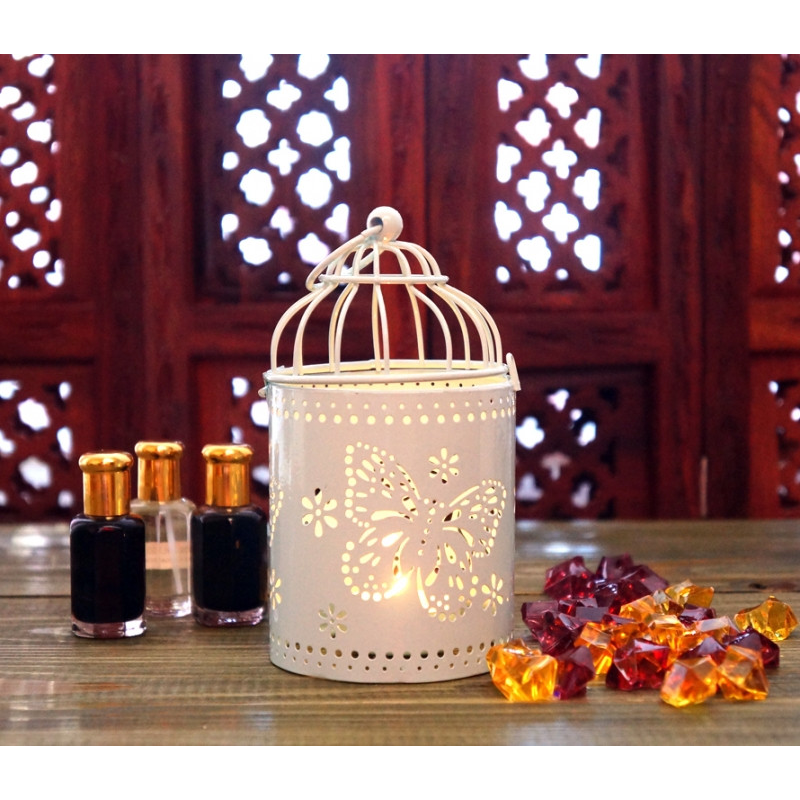 Свічник металевий з емаллю Блакитний