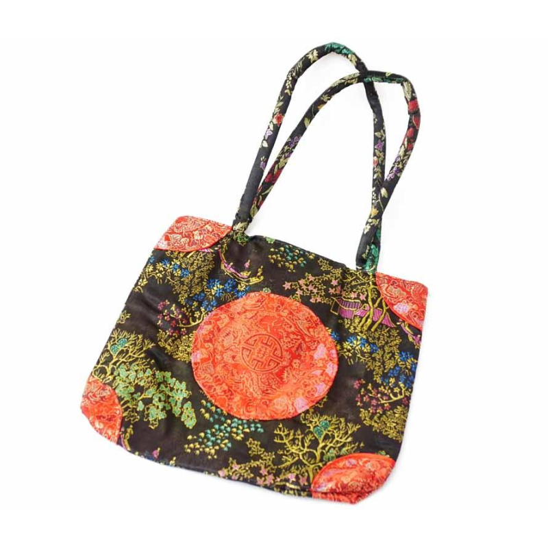 Сумка шовкова з ручками Квадрат Чорна Сумка шовкова з ручками Квадрат Чорна