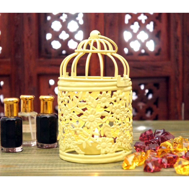 Свічник металевий з емаллю Жовтий