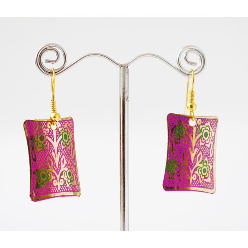 Сережки Прямокутник Рожеві малі Сережки Прямокутник Рожеві малі