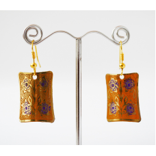 Сережки Прямокутник Помаранчеві малі