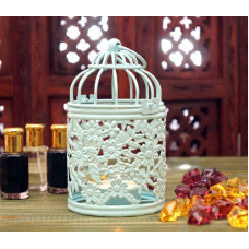 Свічник металевий з емаллю Блакитний