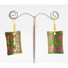 Сережки Прямокутник Зелені малі