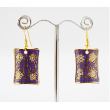 Сережки Прямокутник Сині малі