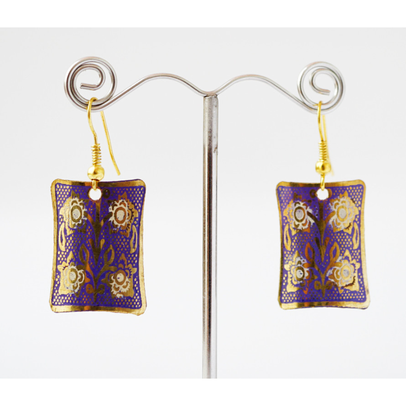 Сережки Прямокутник Сині малі Сережки Прямокутник Сині малі
