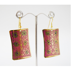 Сережки Прямокутник Рожеві середні