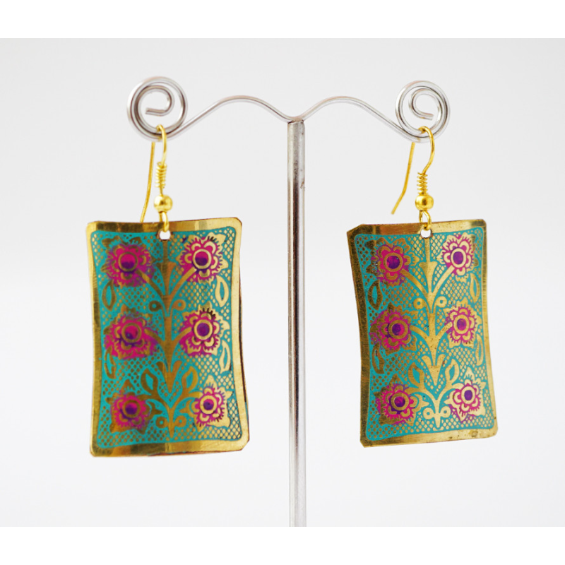 Сережки Прямокутник Блакитні середні Сережки Прямокутник Блакитні середні