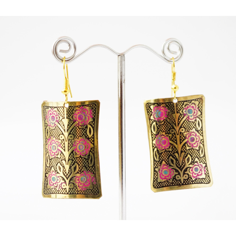 Сережки Прямокутник Чорні середні Сережки Прямокутник Чорні середні