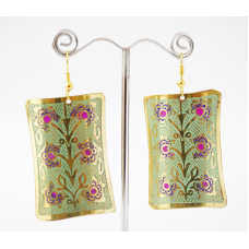 Сережки Прямокутник Салатові великі