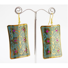 Сережки Прямокутник Блакитні великі