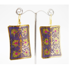 Сережки Прямокутник Сині великі