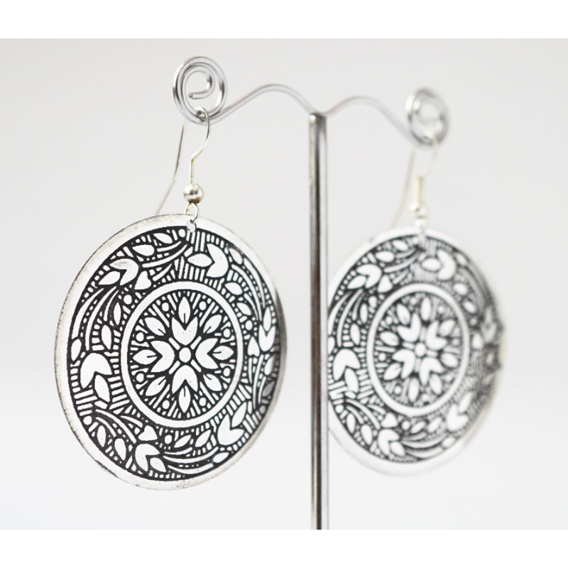 Сережки Коло малі Білий метал