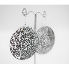 Сережки Коло середні Білий метал
