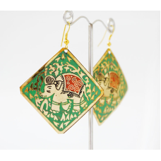 Сережки Квадрат СЛОНИК Зелені