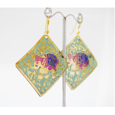 Сережки Квадрат СЛОНИК Салатові