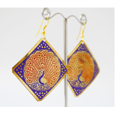 Сережки Квадрат Павич Сині