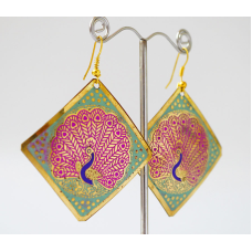 Сережки Квадрат Павич Салатові