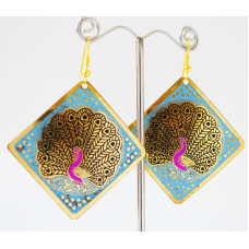 Сережки Квадрат Павич Блакитні