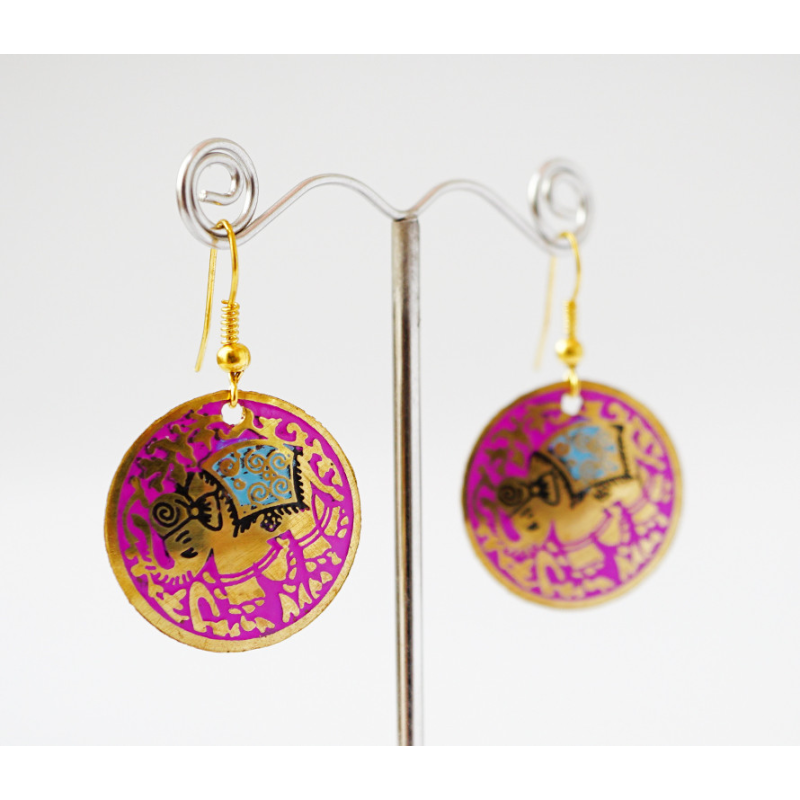 Сережки Коло СЛОНИК Рожеві малі