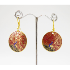 Сережки Коло Павич Червоні малі