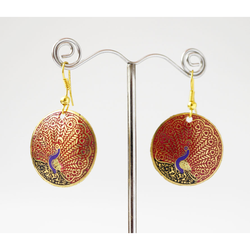 Сережки Коло Павич Червоні малі