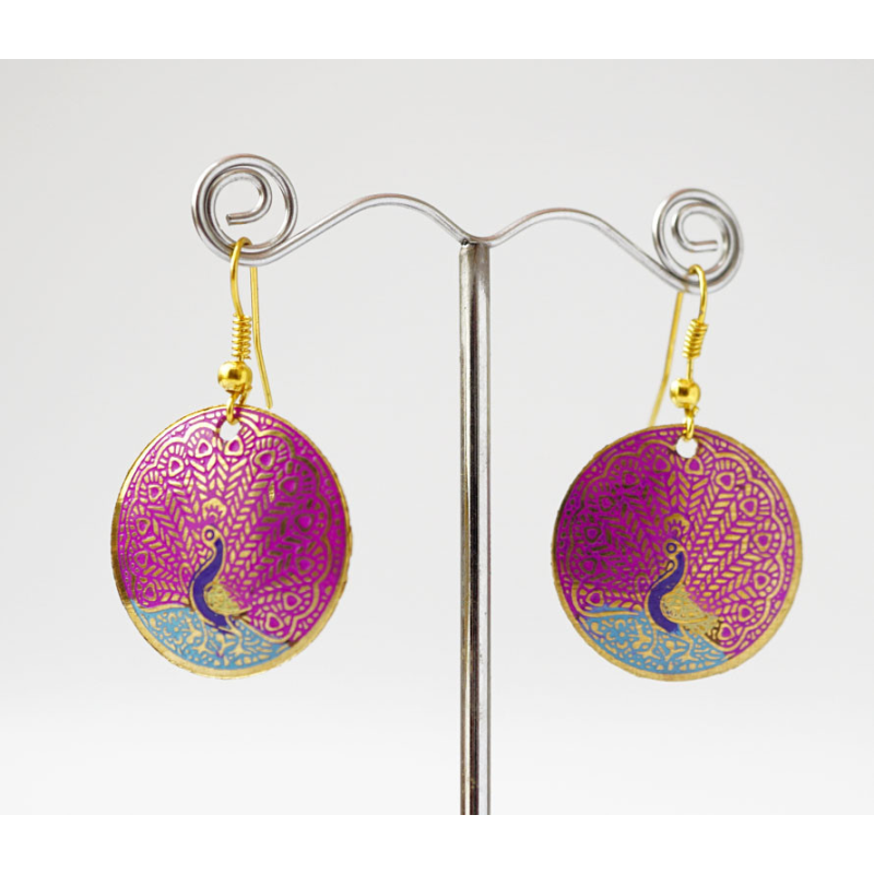 Сережки Коло Павич Рожеві малі