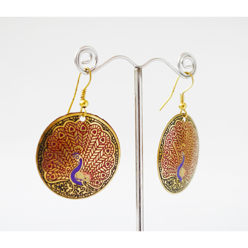 Сережки Коло Павич Червоні середні