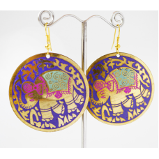 Сережки Коло СЛОНИК Сині великі