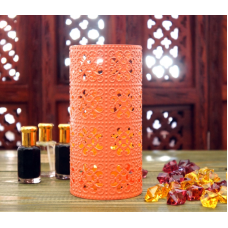 Свічник металевий з емаллю Персиковий