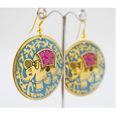 Сережки Коло СЛОНИК Блакитні великі