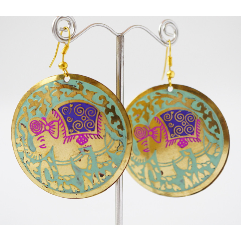 Сережки Коло СЛОНИК Салатові великі