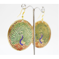 Сережки Коло Павич Зелені великі