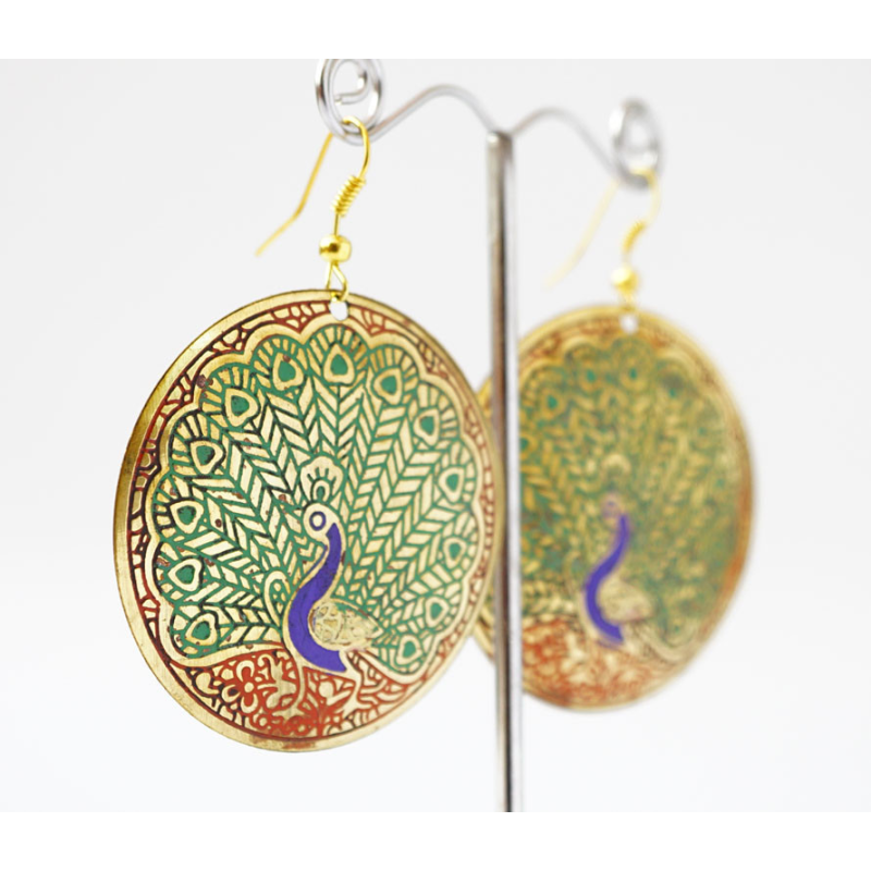 Сережки Коло Павич Зелені великі