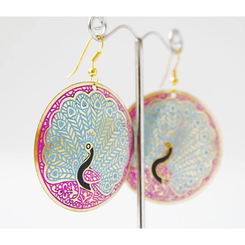 Сережки Коло Павич Блакитні великі