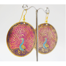 Сережки Коло Павич Рожеві великі