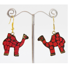 Сережки Непал ВЕРБЛЮД Червоний