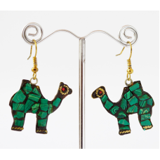 Сережки Непал ВЕРБЛЮД Зелений